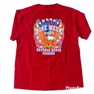 Red Bike Week 2003 Eagle & Motorcycle Delta Pro Weight Cotton T-shirt L